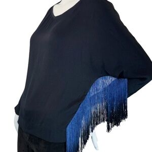 MAJE Lila Fringe Ombre Blouse Size: 1/Small